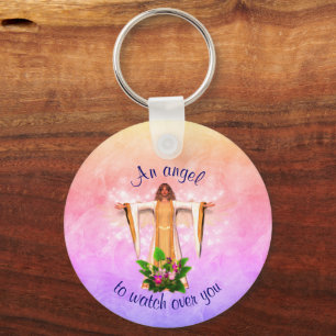 Guardian Angel Inspirerend Gepersonaliseerd Sleutelhanger