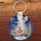 Guardian Angel, kinderen en brug Sleutelhanger (Voorkant)