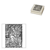 GUARDIAN ANGEL & LAMB, CEMETERY RUBBER STAMP 	RUBBERSTEMPEL (Gestempeld)