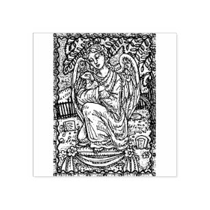 GUARDIAN ANGEL & LAMB, CEMETERY RUBBER STAMP 	RUBBERSTEMPEL