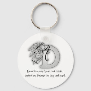 Guardian Angel Letter D Sleutelhanger