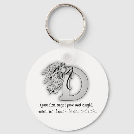 Guardian Angel Letter D Sleutelhanger (Voorkant)