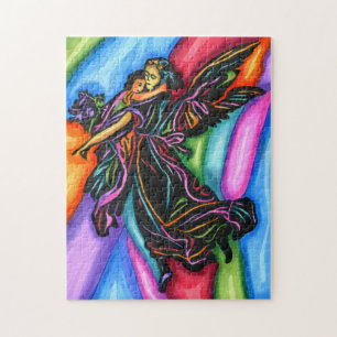 Guardian Angel met Child Abstract Originele Kunst Legpuzzel