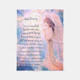 Guardian Angel met gedicht Fleece Deken