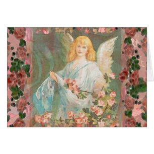 Guardian Angel met roze rozen