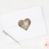 Guardian Angel met roze rozen Hart Sticker (Envelop)