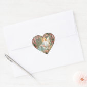 Guardian Angel met roze rozen Hart Sticker (Envelop)