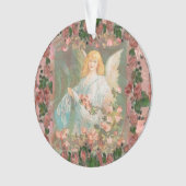 Guardian Angel met roze rozen Ornament (voorkant)