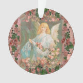 Guardian Angel met roze rozen Ornament (voorkant)