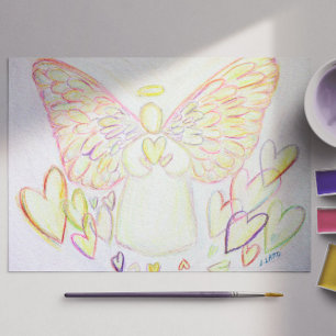 Guardian Angel of Hearts Greeting of Note Cards Kaart