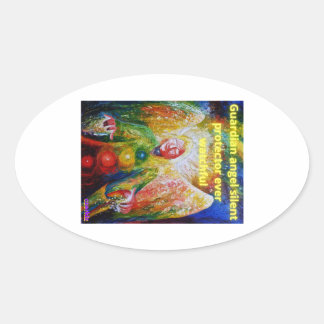 Guardian angel ovale sticker