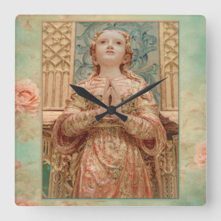Guardian Angel painting clock Vierkante Klok