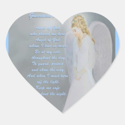 Guardian Angel Poem Hart Sticker (Voorkant)