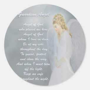 Guardian Angel Poem Ronde Sticker