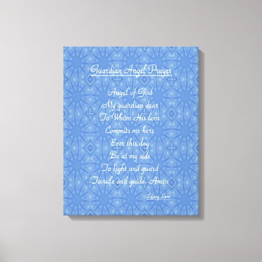 Guardian Angel Prayer Blue Canvas Afdruk (Voorkant)