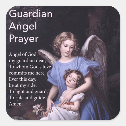 Guardian Angel Prayer met Meisje Sticker (Voorkant)