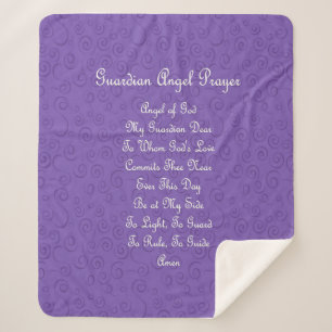 Guardian Angel Prayer Paars Sherpa Deken