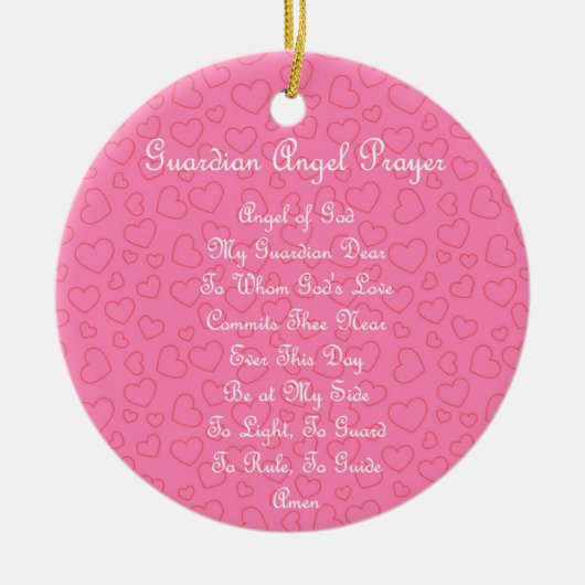 Guardian Angel Prayer Pink Keramisch Ornament (Voorkant)