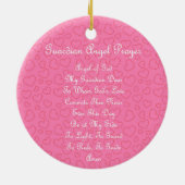 Guardian Angel Prayer Pink Keramisch Ornament (Achterkant)