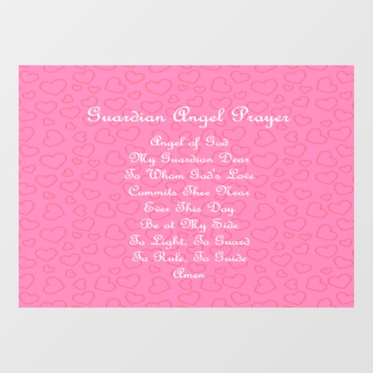 Guardian Angel Prayer Pink Raamsticker (Vel)