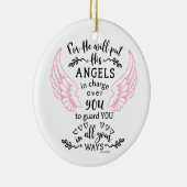 Guardian Angel Psalm 91:11 Bijbelscripts Verse Keramisch Ornament (Rechts)
