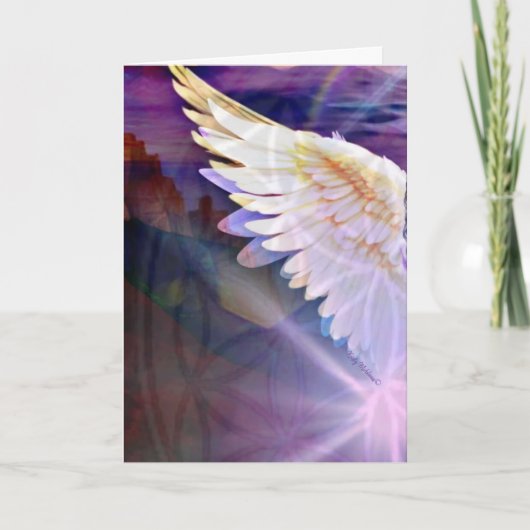 Guardian Angel Purple Wing – Blank Greeting Kaart (Voorkant)