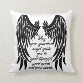 Guardian Angel Quote/Angel Wings Kussen
