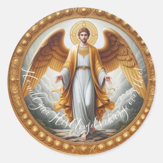 Guardian Angel Ronde Sticker (Voorkant)