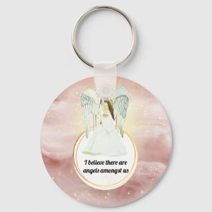 Guardian angel roze hemels onder ons sleutelhanger