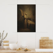 Guardian Angel Watching Over Sleeping Child Poster (Keuken)