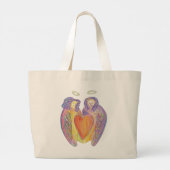 Guardian Angel Wings Loving Heart Art Canvas tas (Achterkant)