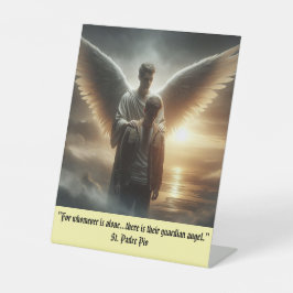 Guardian Angel With Man Pedestal Sign Reclamebord Met Voetstuk