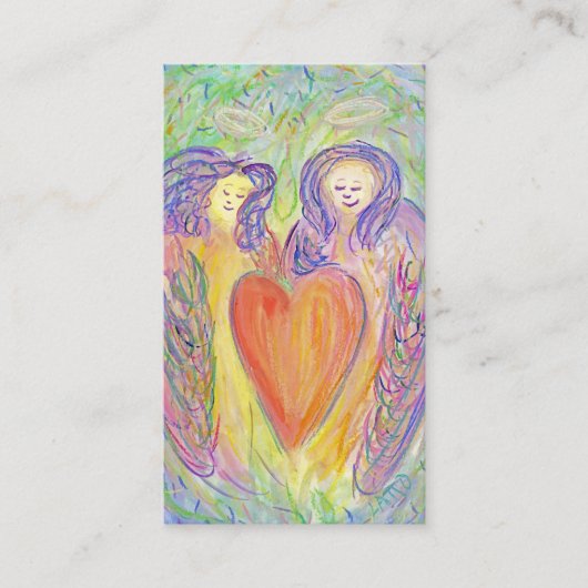 Guardian Angels Love Heart Art Carte de visite (Devant)