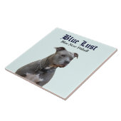 Guardian Blue Pitbull Ceramic Tile Tegeltje (Zijkant)