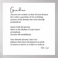 Guardian Comfort Aanmoediging Gedicht muurkunst