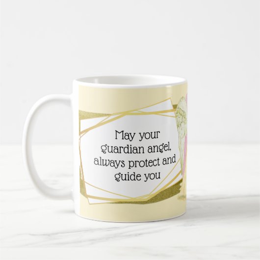 Guardian engel gouden jurk gouden haar verjaardag koffiemok (Links)