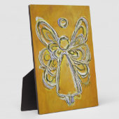 Guardian Geel Engel Schilderen Kunst Gift Plaque Fotoplaat (Zijkant)