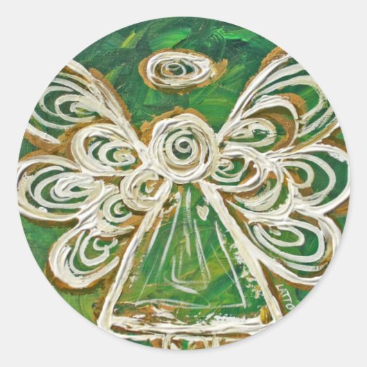 Guardian Green Angel Art Custom Stickers (Voorkant)