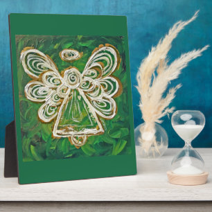 Guardian Groene Engel Schilderij Kunst Gift Plaque Fotoplaat
