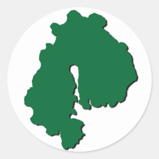 Guardian Island sticker, omtrek, groen op wit Ronde Sticker