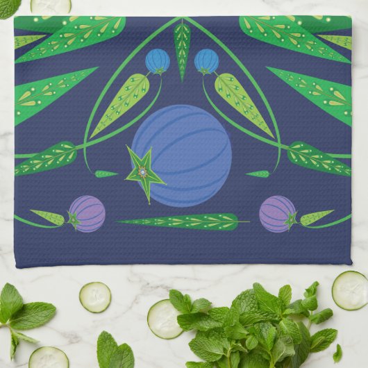 Guardian of the Blueberries Kitchen Towel Theedoek (Gevouwen)
