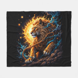 Guardian of the Solar Threshold – Lion of Balance  Fleece Deken