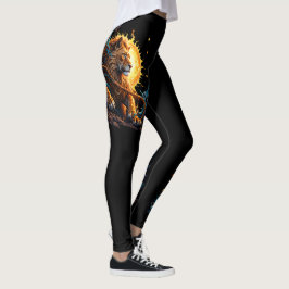 Guardian of the Solar Threshold – Lion of Balance  Leggings