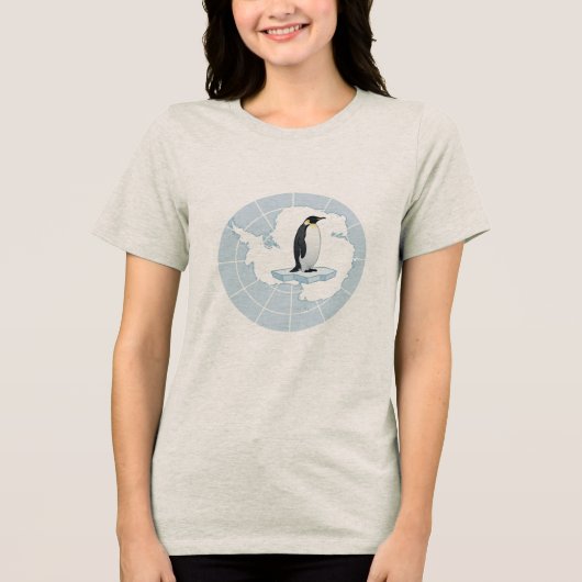 Guardian of the South Pole Antarctica Flag Tri-Blend Shirt (Voorkant)