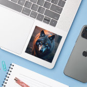 Guardian Of The Wild - Square Vinyl Sticker (Laptop met iPhone)