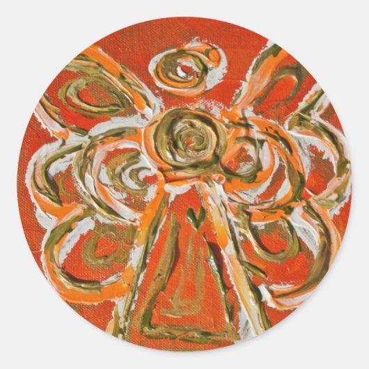 Guardian Oranje Angel Art Custom Stickers (Voorkant)