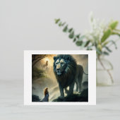 Guardian Roar Briefkaart Set: Majestic Leeuwen Art (Staand Voorkant)