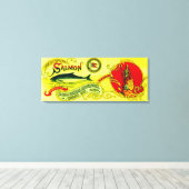 Guardian Salmon Can LabelChignik Bay, AK Canvas Afdruk (Insitu (Houten vloer))