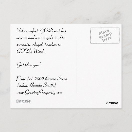 Guardian Warrior Angel Briefkaart (Achterkant)