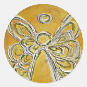Guardian Yellow Angel Art Stickers